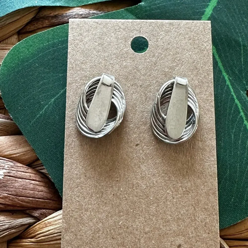 BOGO FREE SILVER STATEMENT EARRINGS - Picture 4 of 5
